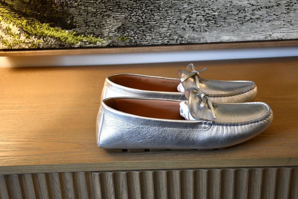Prada Mordore Calzatura Donna Silver Leather Loafers (7)