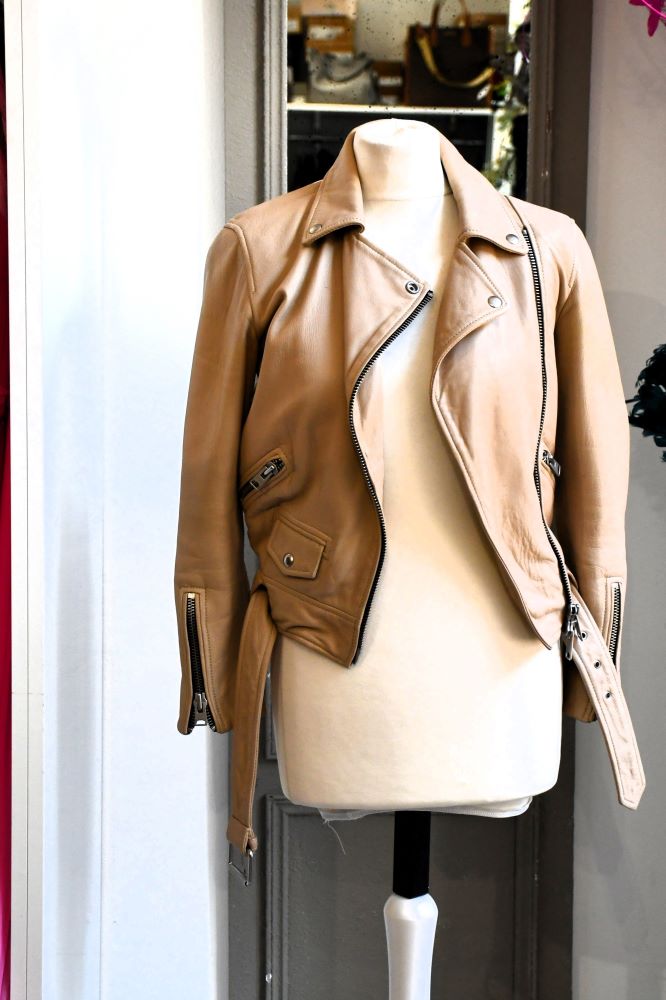 All Saints Caramel Leather Jacket (10)