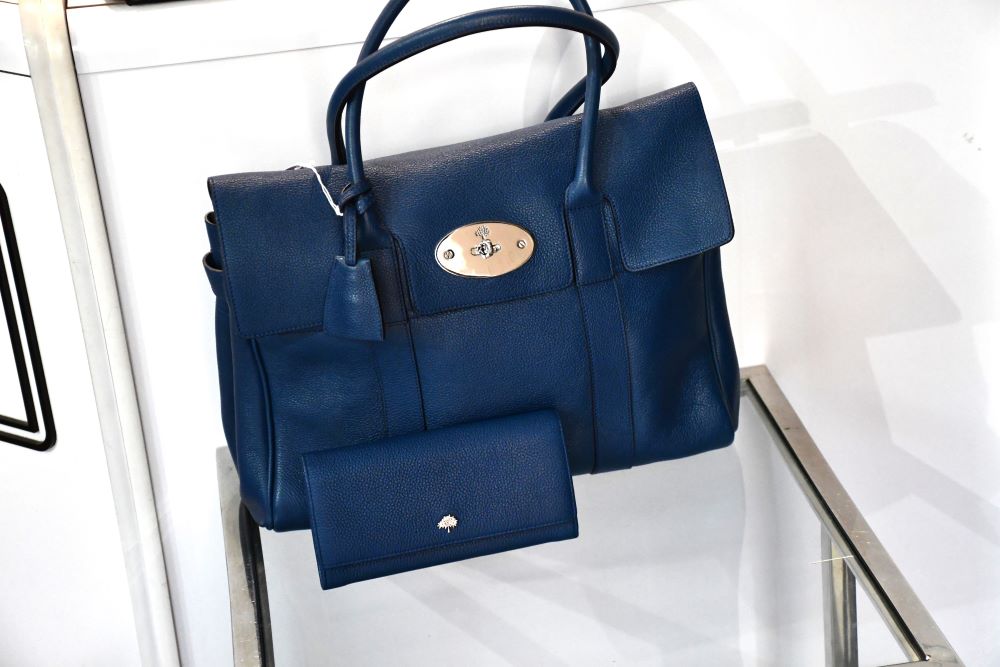 Mulberry Bayswater Blue Leather Bag