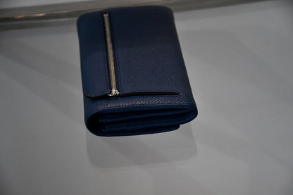 Mulberry Blue Grained Leather Purse