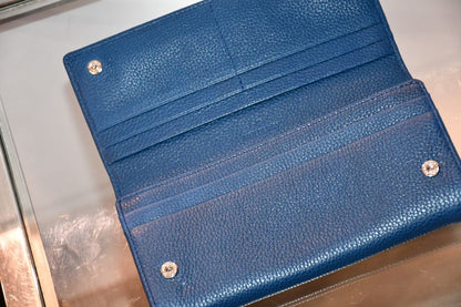 Mulberry Blue Grained Leather Purse