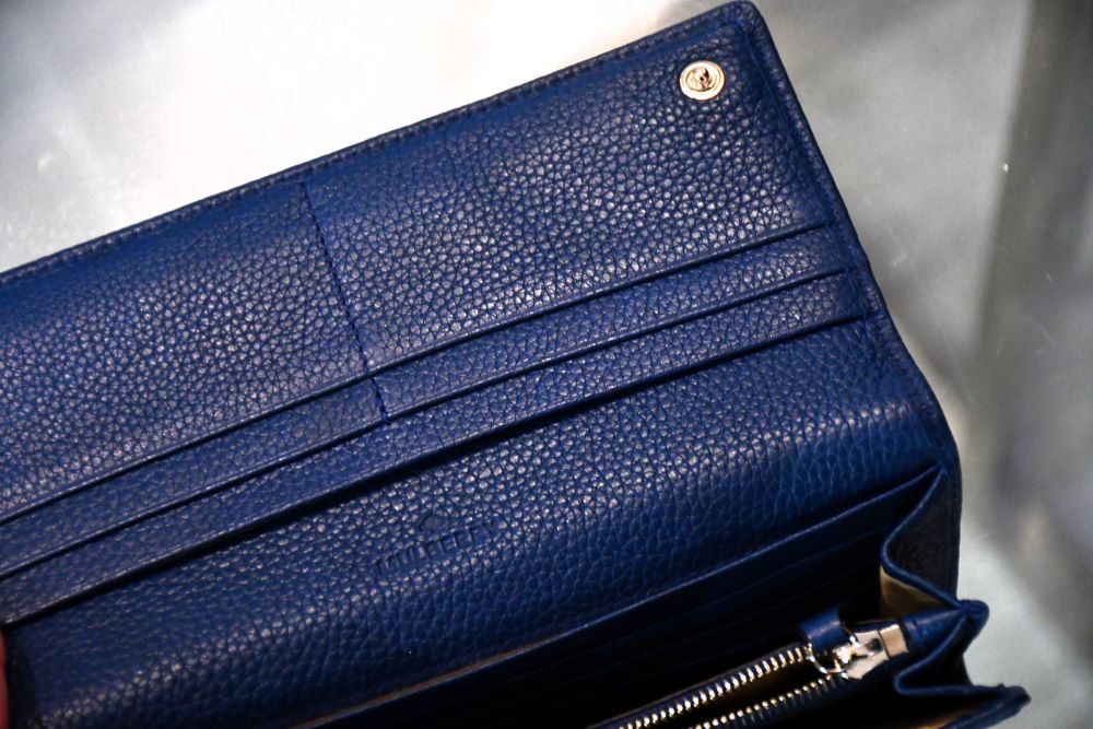 Mulberry Blue Grained Leather Purse