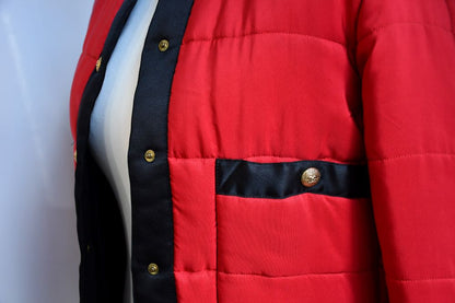 Chanel Vintage Quilted Red Silk Jacket (10)