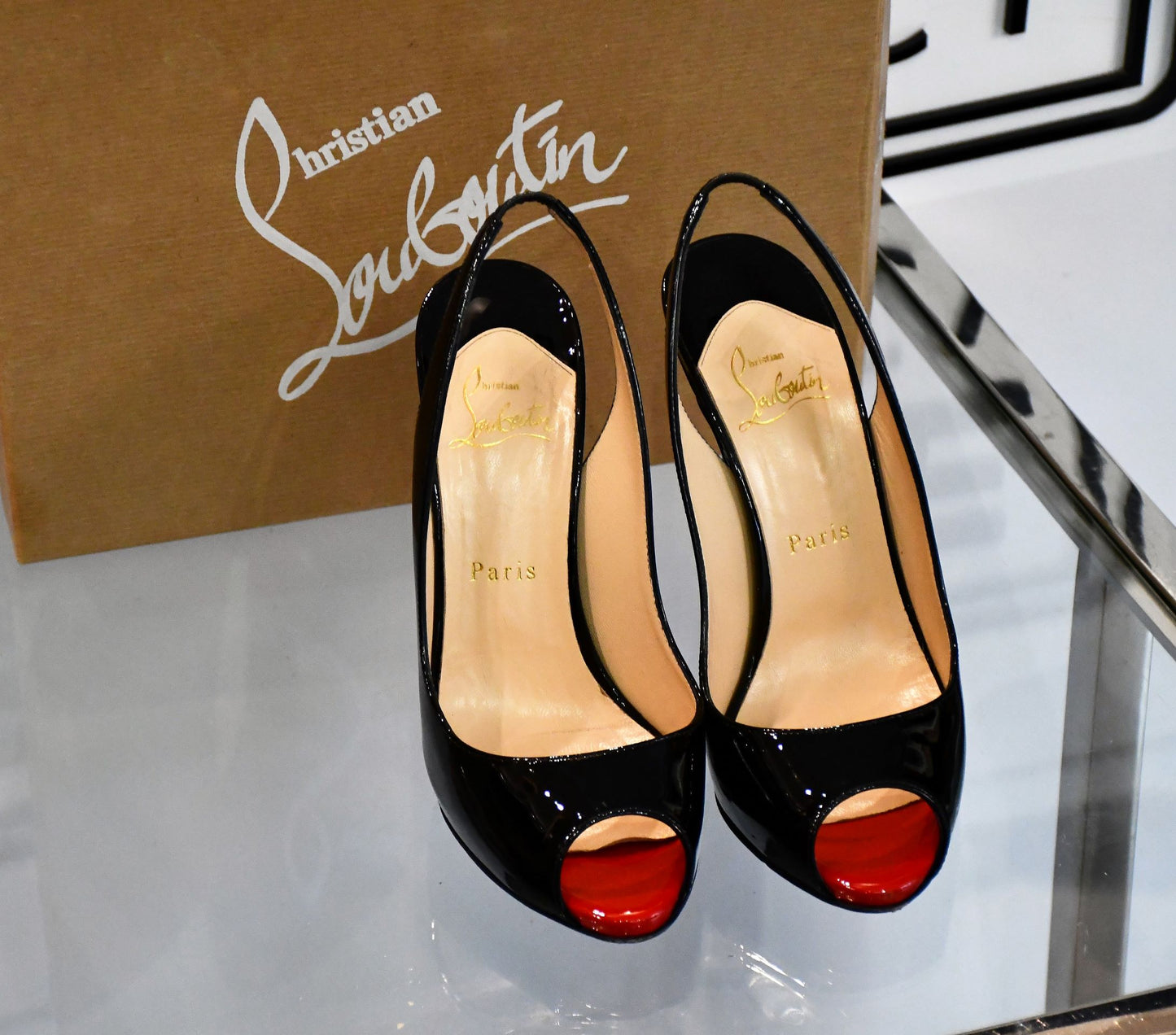 Louboutin Flo Sling 120 Shoes (37) NOW £295