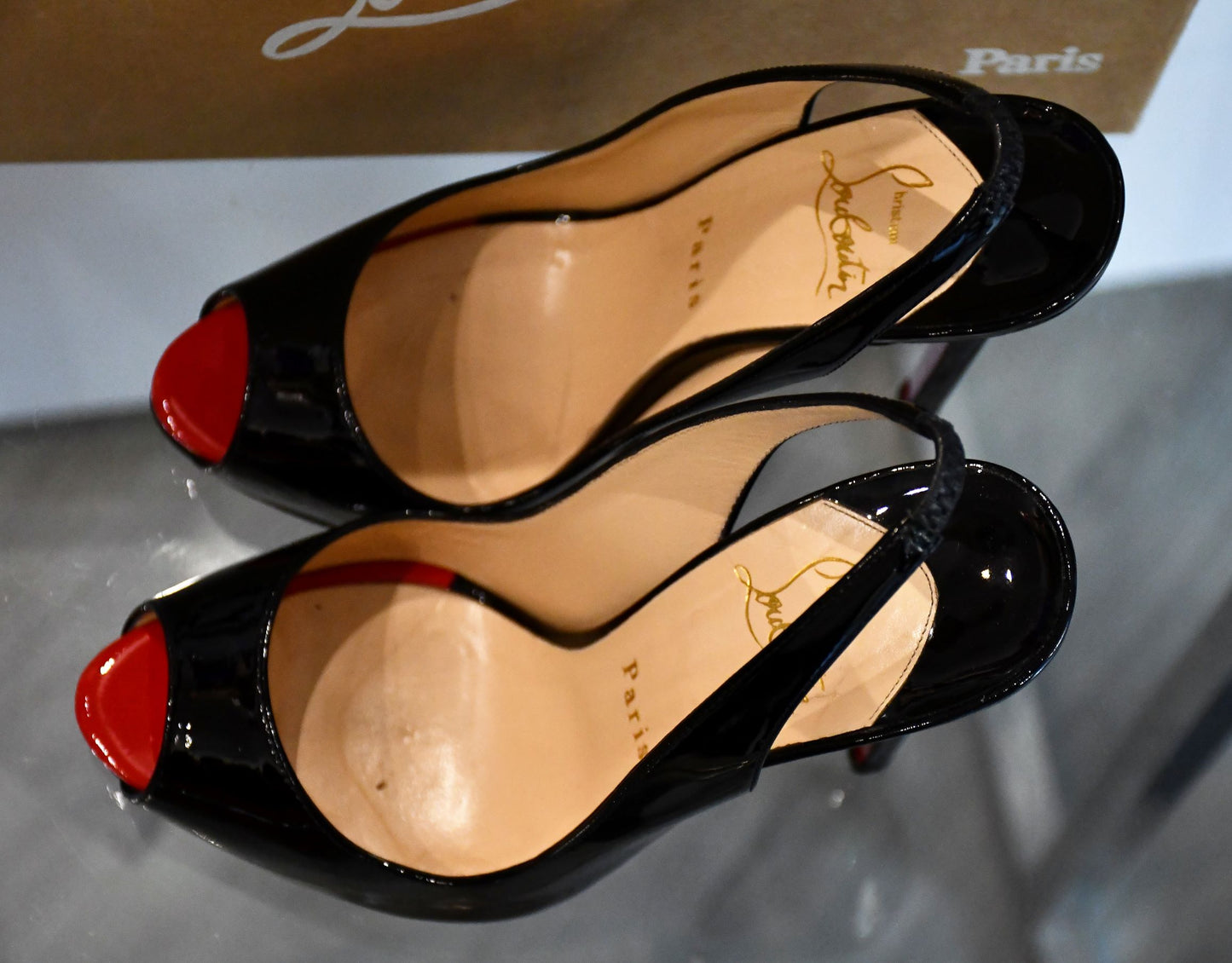 Louboutin Flo Sling 120 Shoes (37) NOW £295