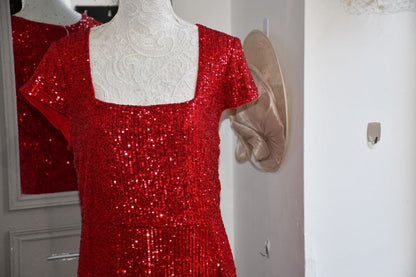 Sosander Red Sequin Dress (18)