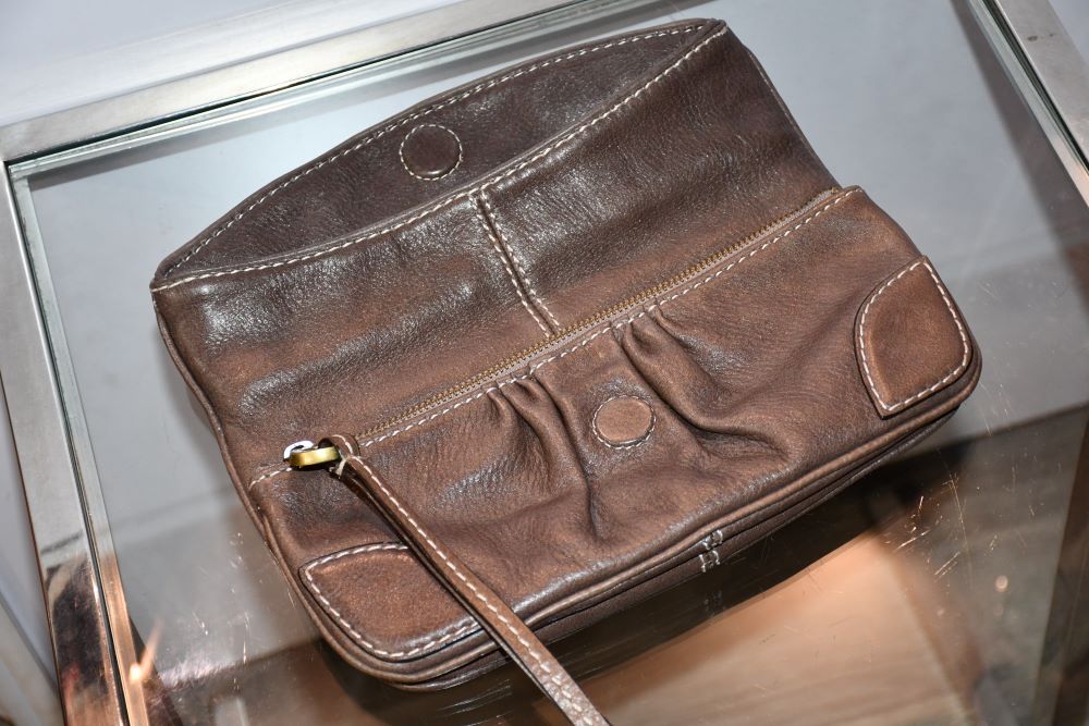 Marc Jacobs Oversized Leather Brown Clutch