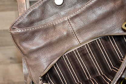 Marc Jacobs Oversized Leather Brown Clutch