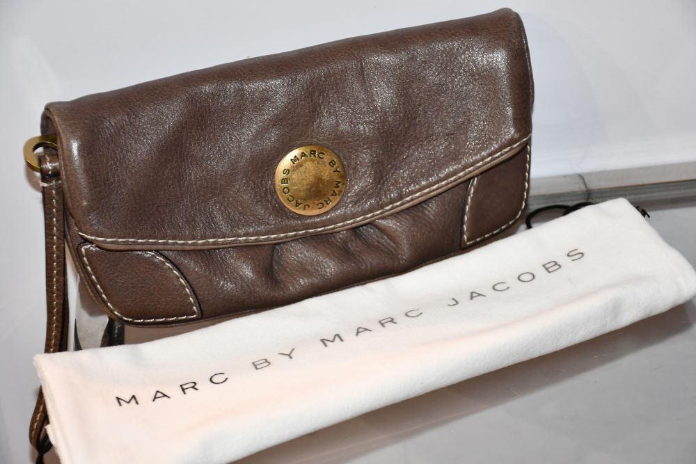 Marc Jacobs Oversized Leather Brown Clutch