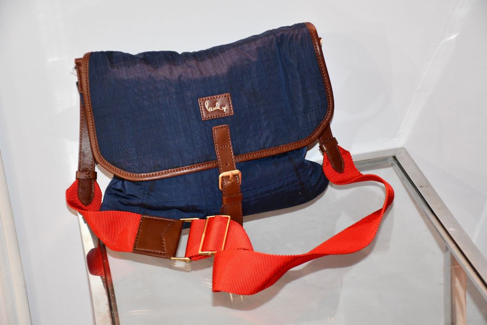 Paul Smith Navy Canvas and Leather Trim Crossbody Bag