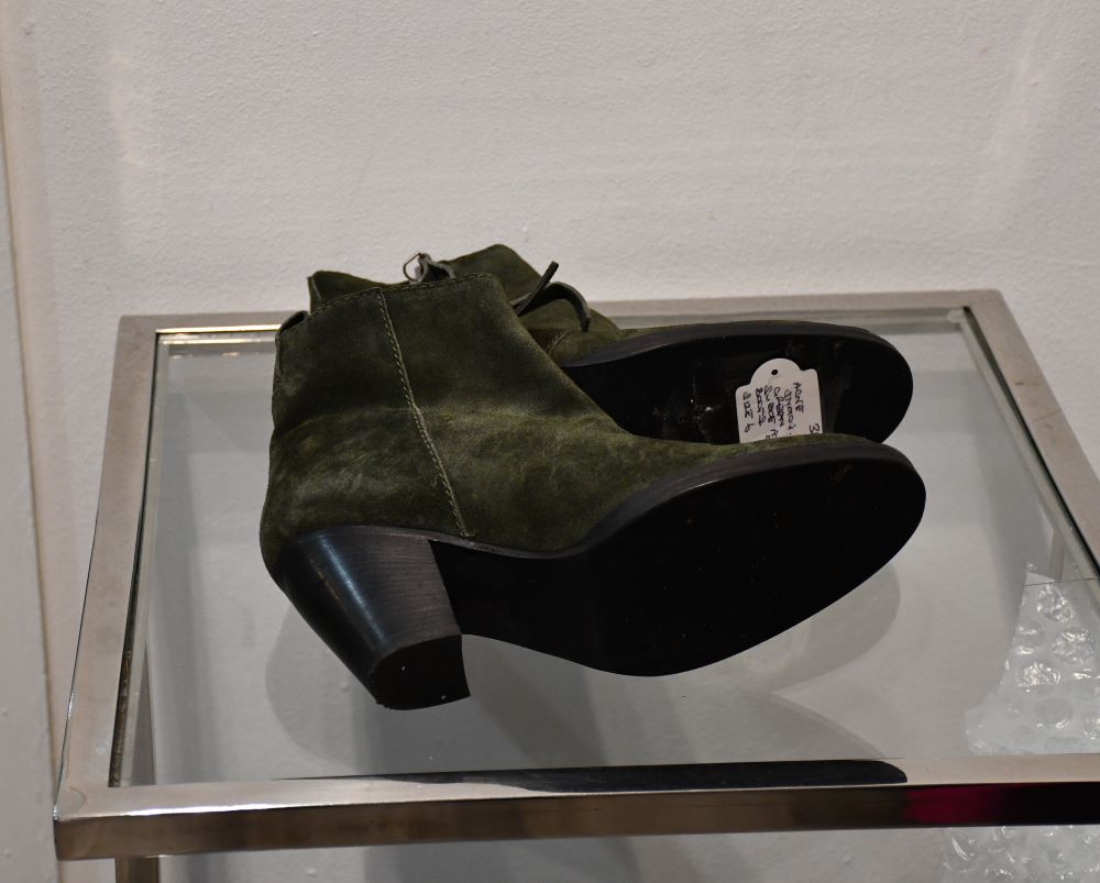 Acme Studios Slate Green Pistol Suede Ankle Boots (6)