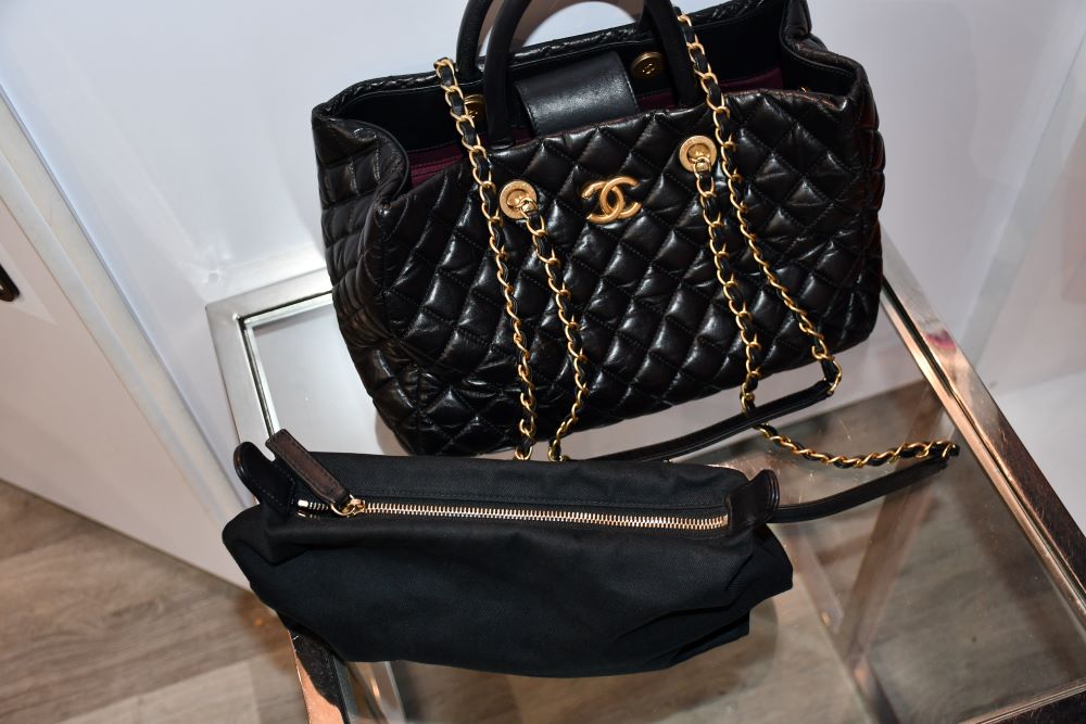 Chanel CoCo Black Quilted Top Handle Medium Tote Handbag