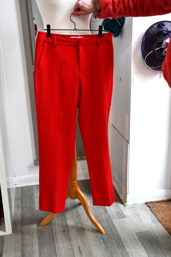 Forever Unique Red Cape Jacket and Trouser Suit (12) No Discount