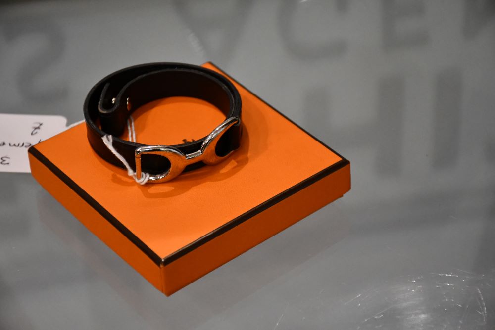 Hermes Pavane Horsebit leather bracelet