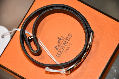 Hermes Pavane Horsebit leather bracelet