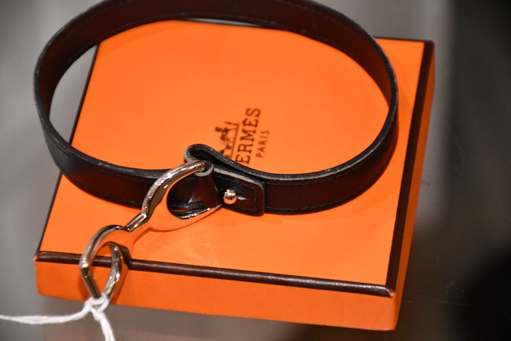 Hermes Pavane Horsebit leather bracelet