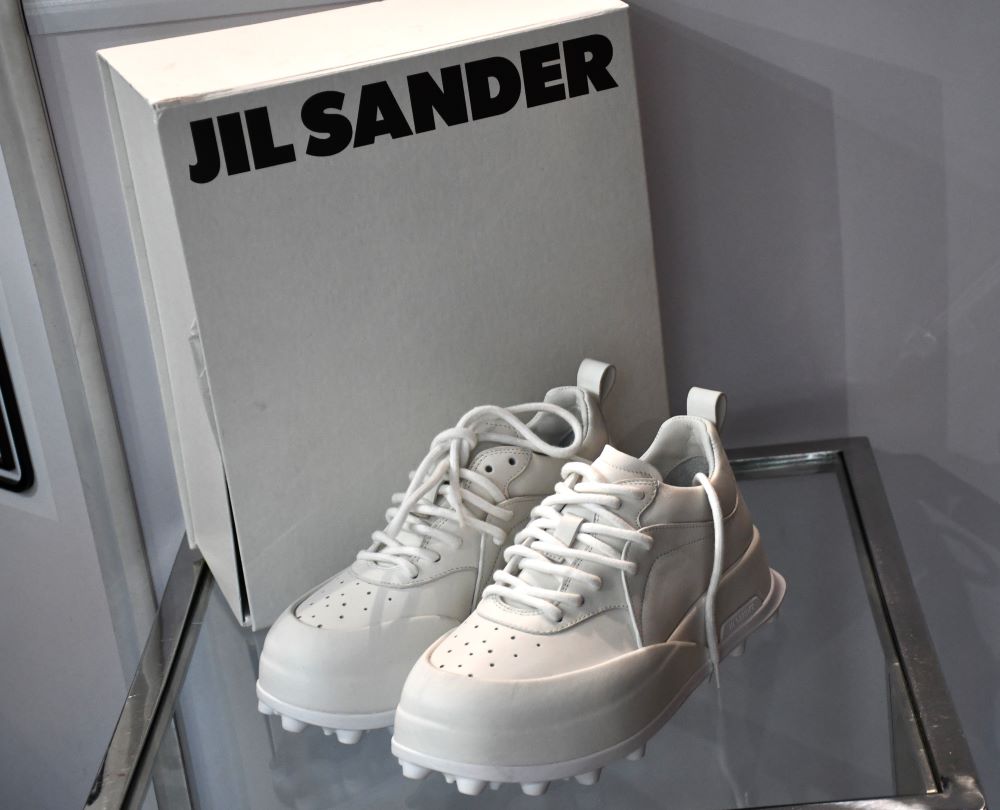 unworn preowned Jill Sander Orb White porcelain Trainers with box