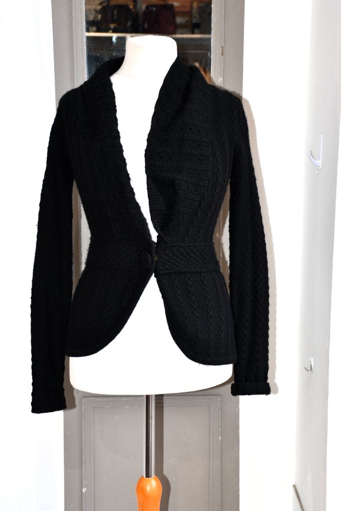 Paul Costello Black Wool Cardigan (10)