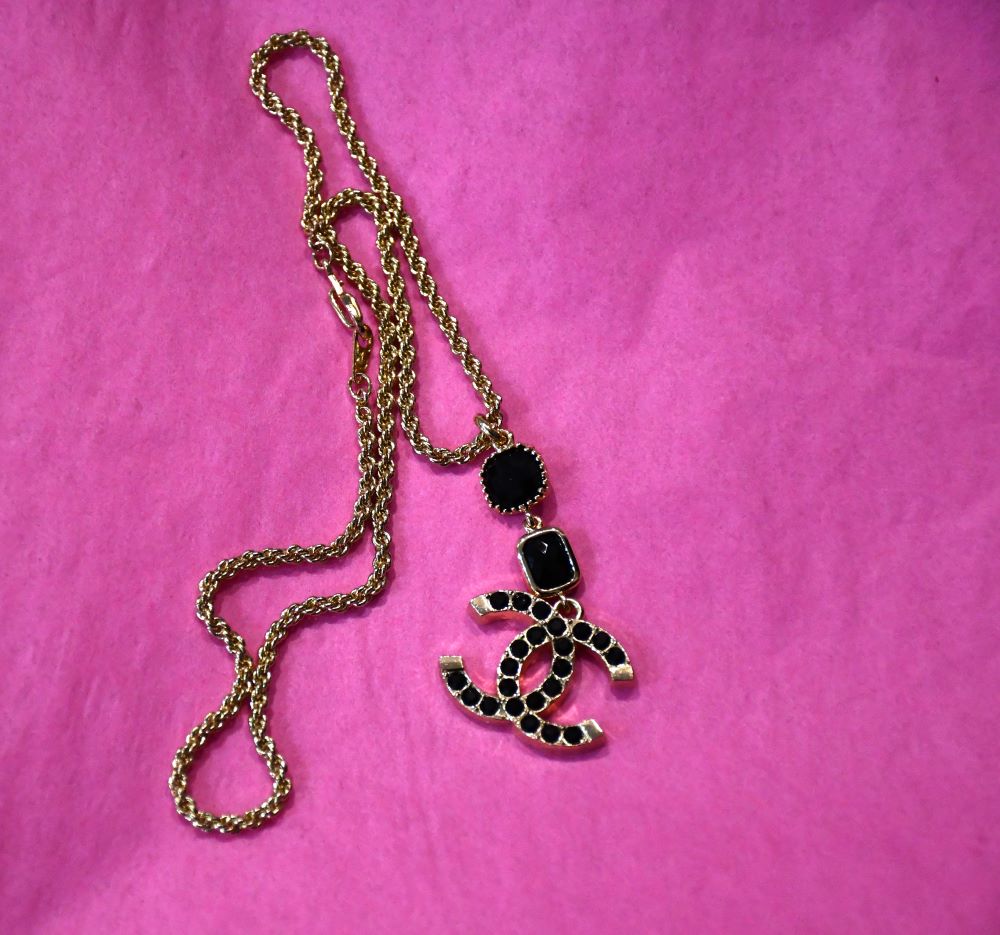 Reworked Interlocking Chanel CC Gem Pendant Necklace PRICE