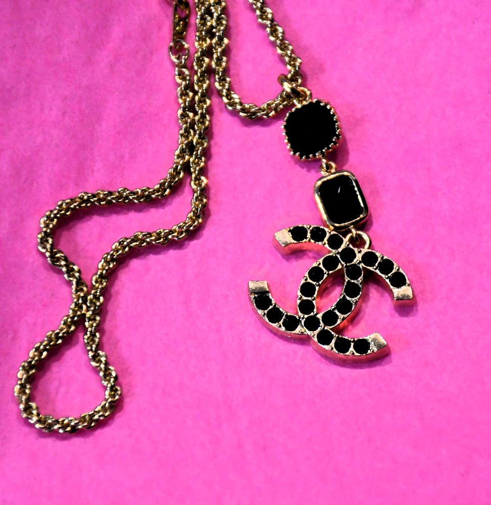 Reworked Interlocking Chanel CC Gem Pendant Necklace PRICE