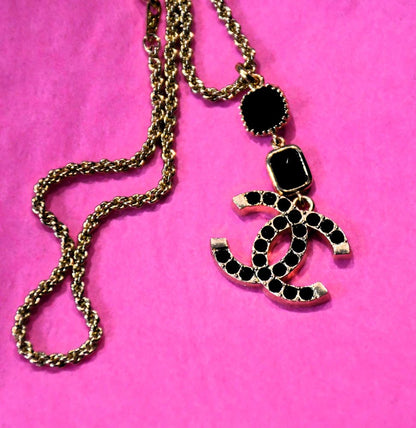 Reworked Interlocking Chanel CC Gem Pendant Necklace PRICE