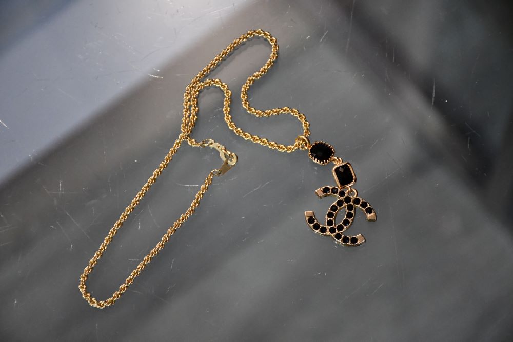 Reworked Interlocking Chanel CC Gem Pendant Necklace PRICE