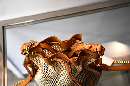 Tom Ford Disco Champagne Mesh Small Bucket Bag Unused