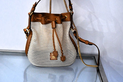 Tom Ford Disco Champagne Mesh Small Bucket Bag Unused