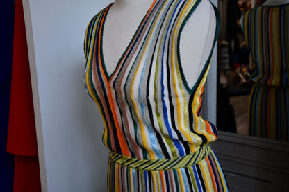 Missoni Striped Sleeveless Multicolour Maxi Dress (10-12)