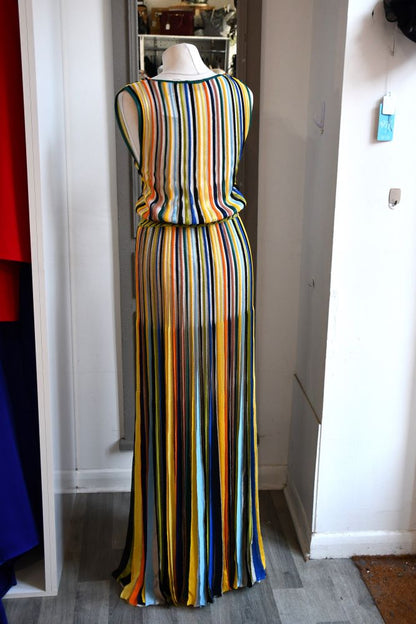 Missoni Striped Sleeveless Multicolour Maxi Dress (10-12)