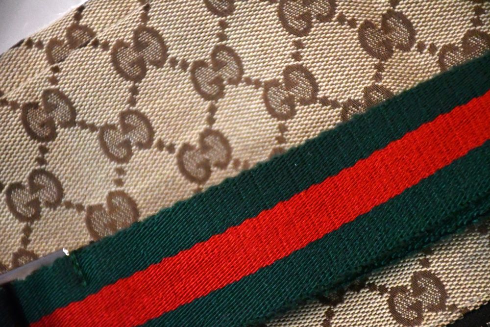 Gucci Monogram Canvas Leather Belt Bag