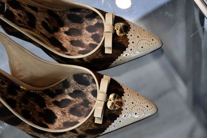 Dolce & Gabbana Leopard Slingback Leather High Heel Shoes (6)