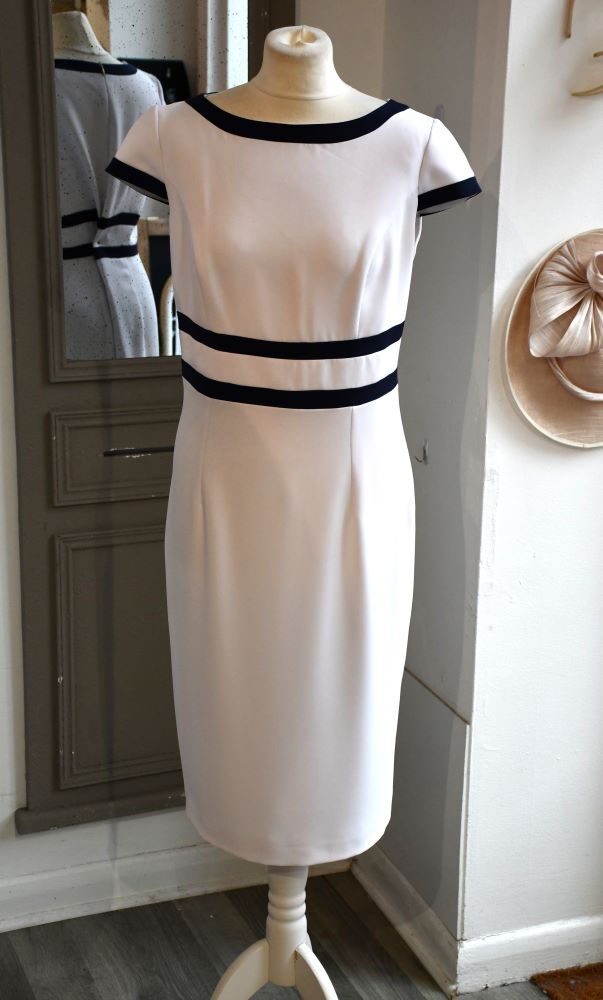 Pre owned Carla Ruiz Two Piece Dress and Jacket white navy