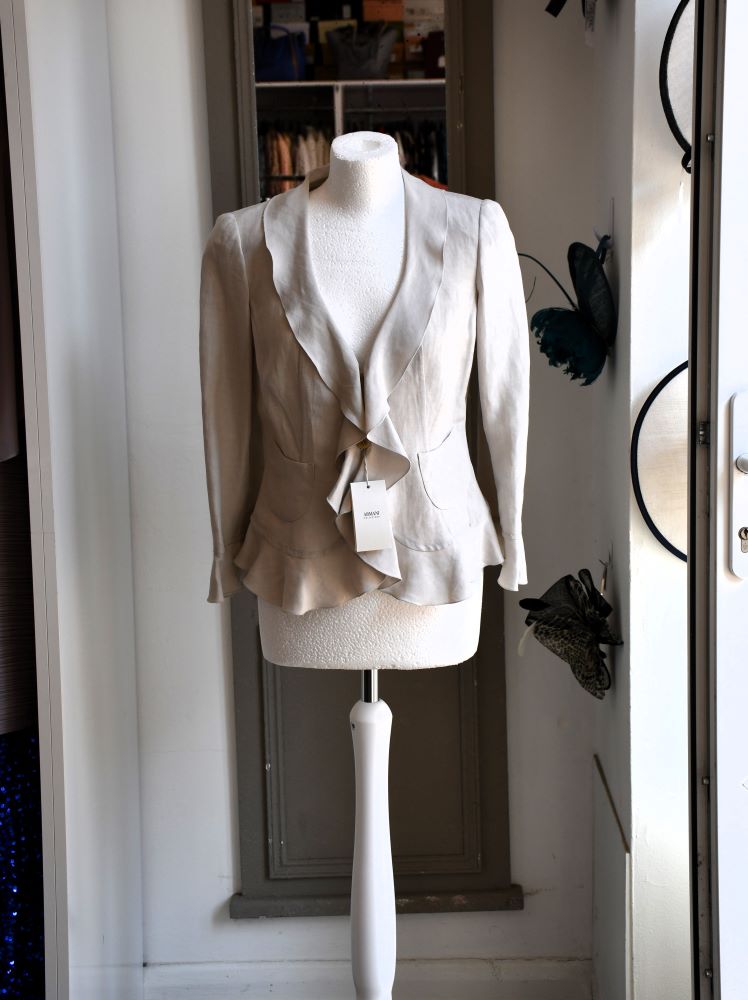 preowned  Armani Stone Linen and Silk Pelum Jacket Brand new with tags