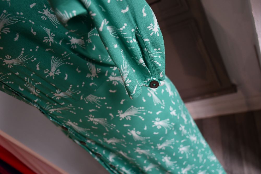 button sleeve of Ghost Green Laura Shooting Star Dress