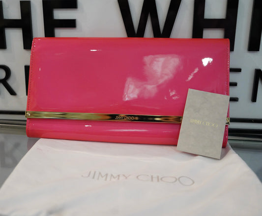 Preowned Jimmy Choo Pink Patent Leather Clutch