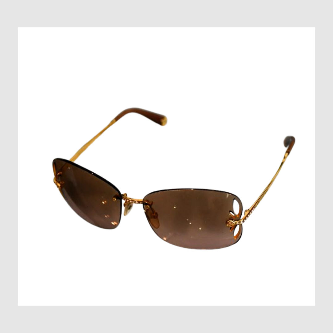 preowned Louis Vuitton Gold Tone Magnolia Sunglasses