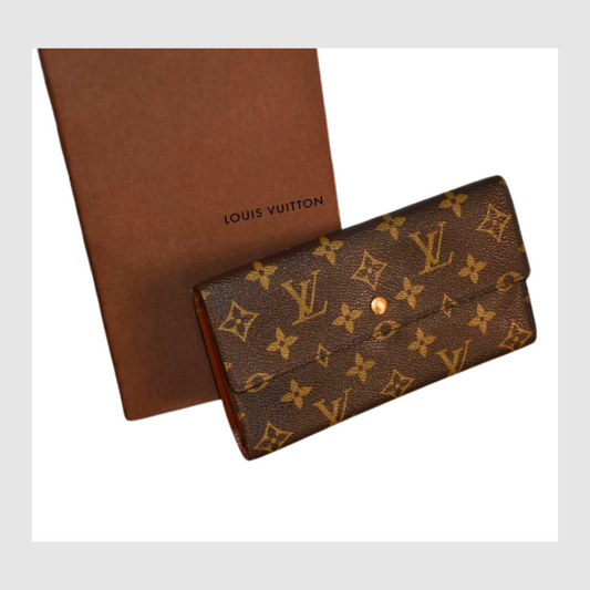 preowned Louis Vuitton Brown Monogram Wallet Purse