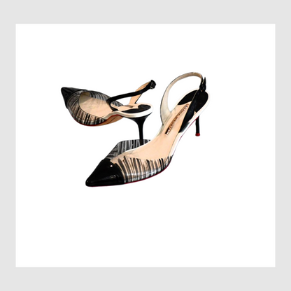 Sophia Webster Daria Stripe Slingback Shoes (5.5)