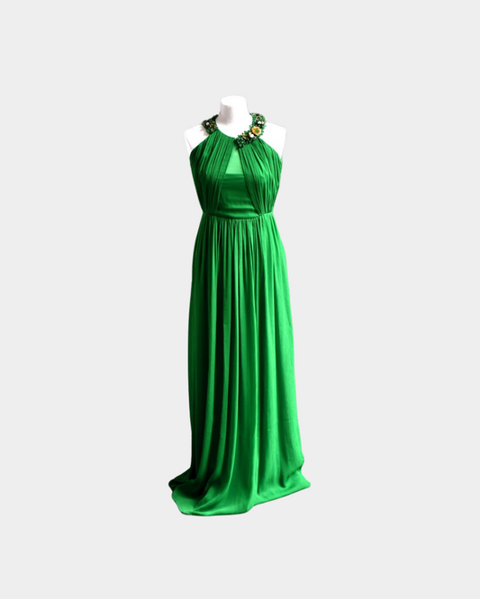 Tintoretto Green Long Embellished Dress (10)
