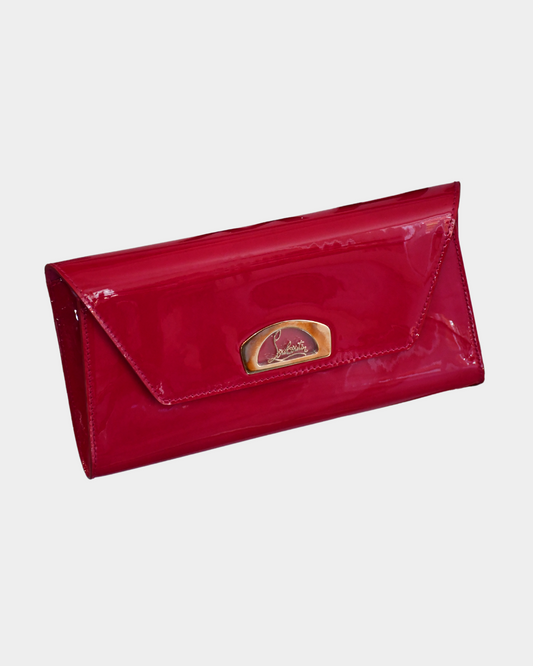 Louboutin Vero Dodat Ultra Rose Patent Leather Clutch UNUSED