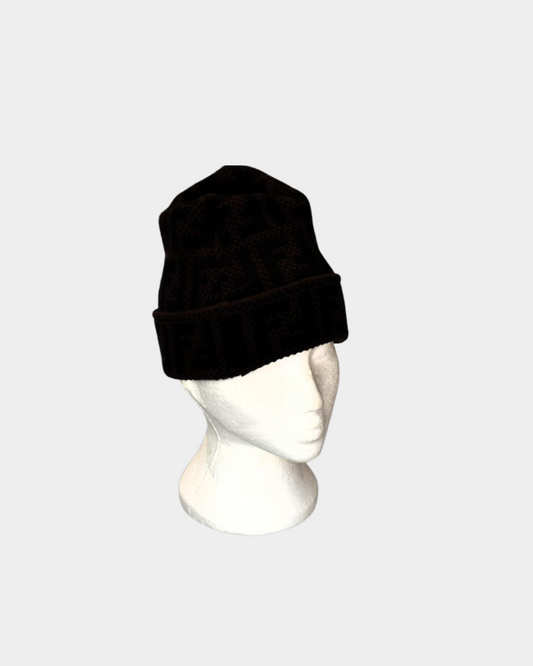 Fendi Beanie Brown Wool Hat Unused