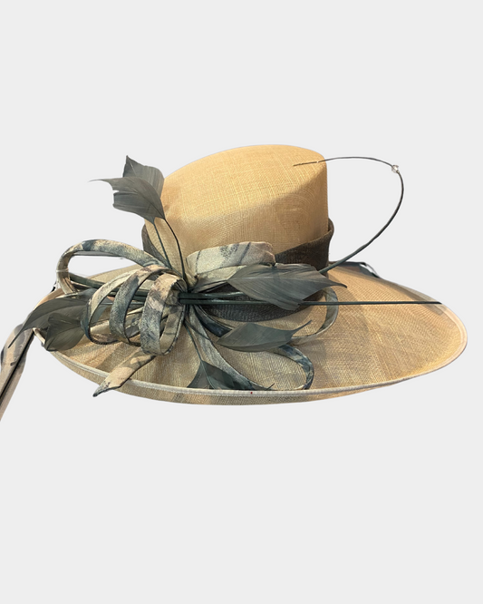 pre owned Ispirato Natural Fibre Occasion Wide Brimmed Hat