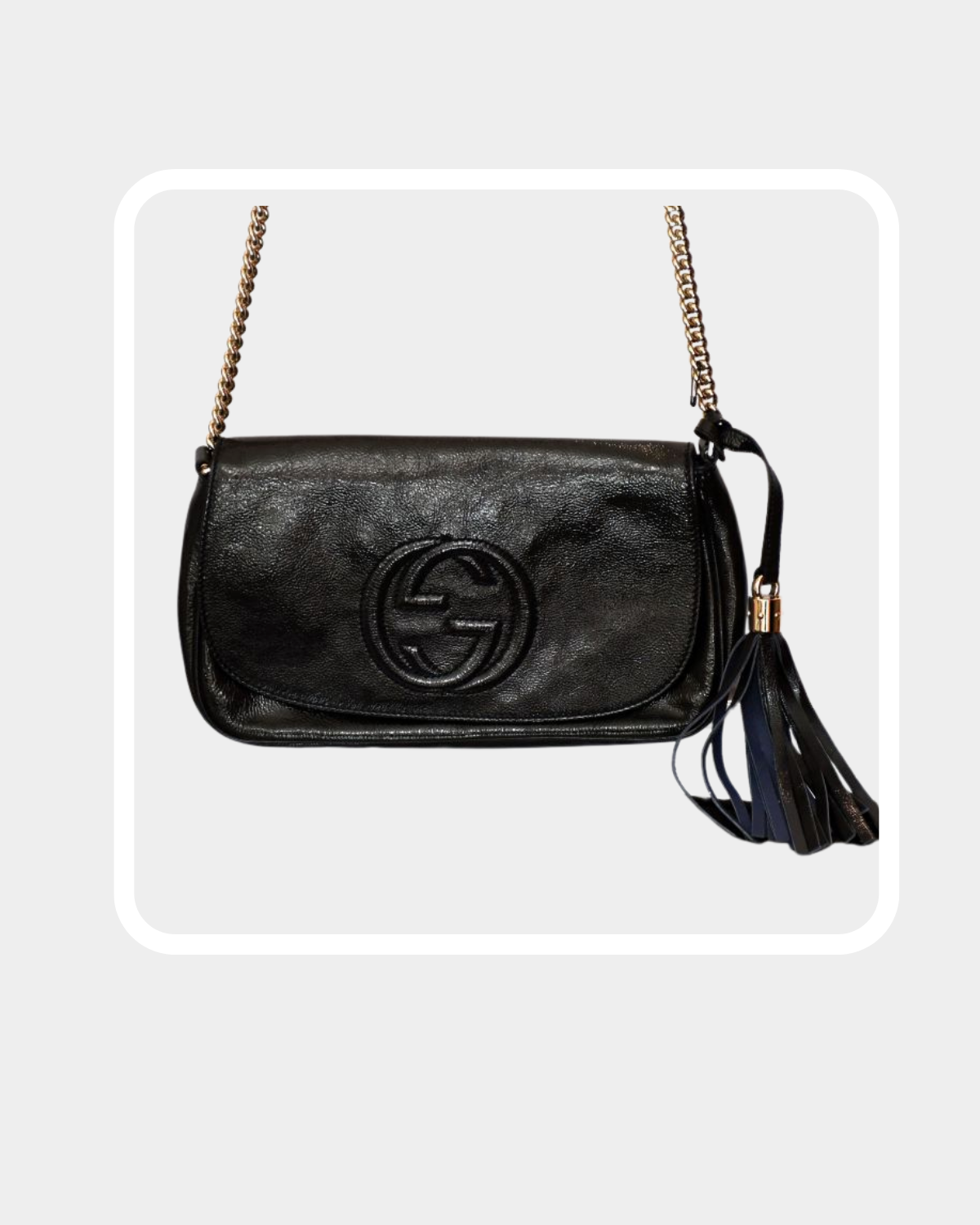 pre owned Gucci Soho Long Flap Leather Chain Crossbody